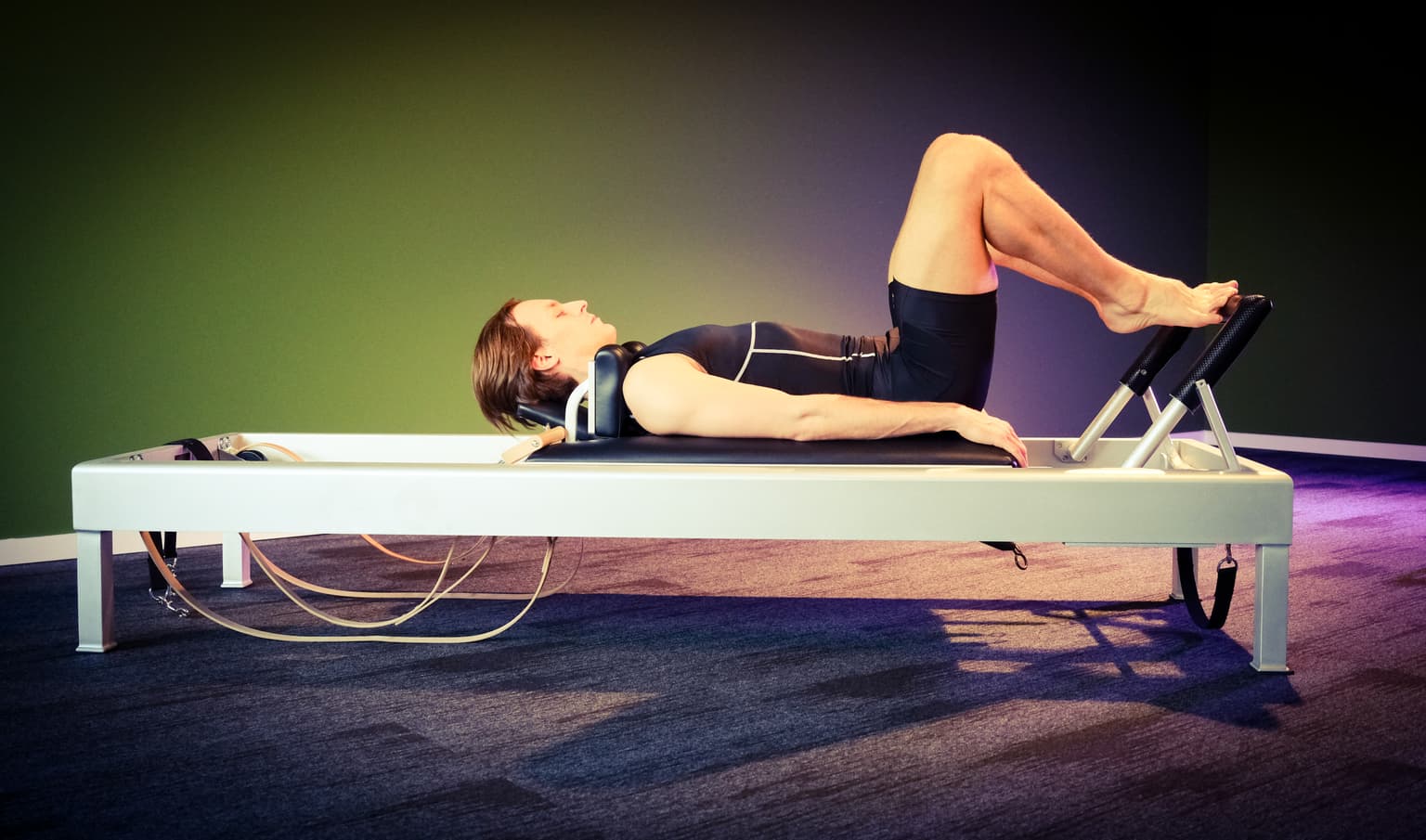 Pilatesdemonstratie op de Reformer, foto 1